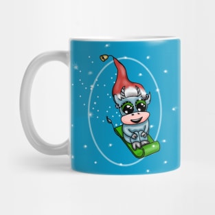 Christmas colored funny bulls Mug